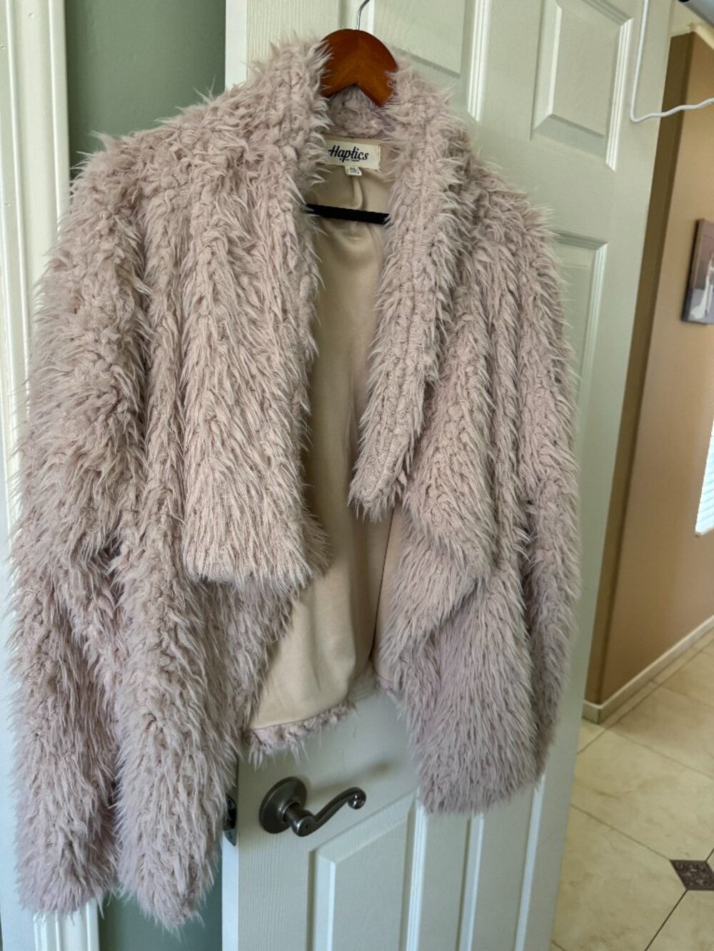 Haptics Disco Queen Faux Fur Coat- Size M